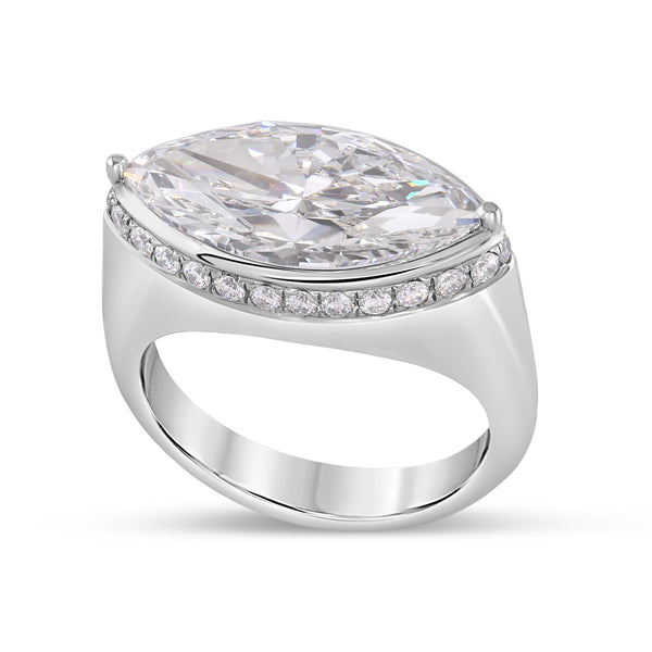 Titanium Marquise Lab Diamond Ring
