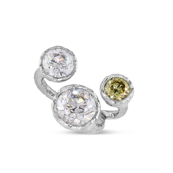 Titanium 3 Diamond Tube Ring