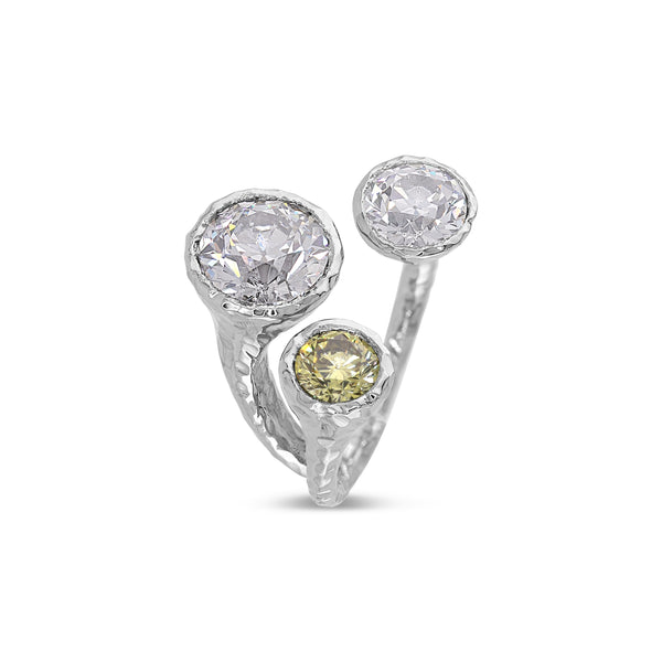 Titanium 3 Diamond Tube Ring
