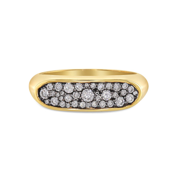 Organic Pavé Lab Diamonds Small Black Face 14K