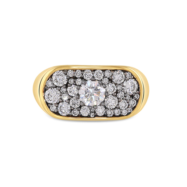 Organic Pavé Diamonds Large 14k Gold
