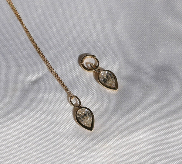 Drop Floating Pear Earrings
