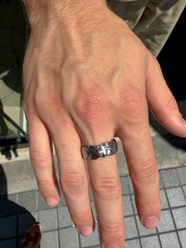 Pounded Titanium Men's Ring
