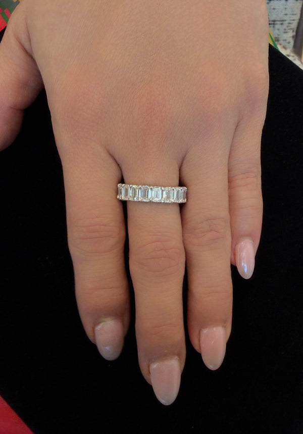 6 carat Lab Diamond Emerald Cut Eternity Band in .30 stones