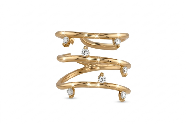 Medium DIamond Twist Ring