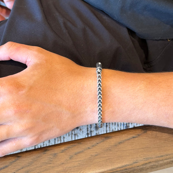 Men's Thick V Chain Sterling Silver Bracelet