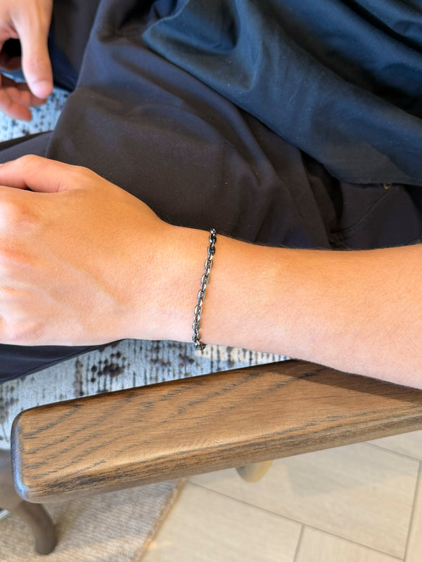 Men's Mariner Chain Sterling Silver Bracelet