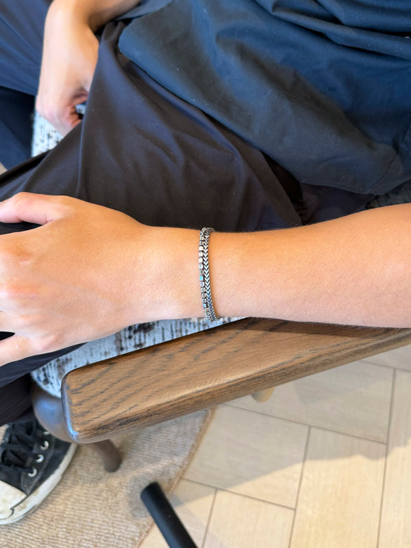 Men's Two Strand Sterling Silver Bracelet