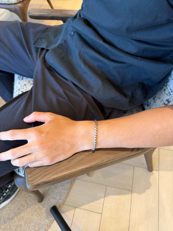 Men's Rope Sterling Silver Bracelet