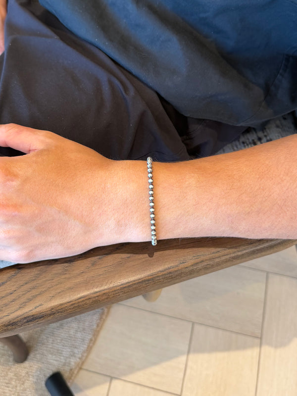 Men's Sterling Silver Ball Bead Bracelet