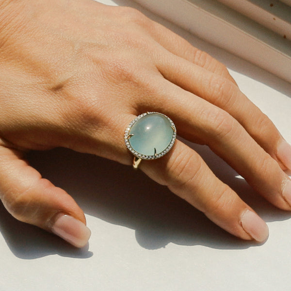 Aquamarine Cup Ring