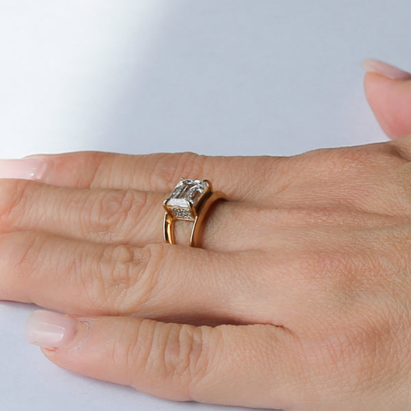 Knife Edge with Side Pavé Lab Diamond Ring