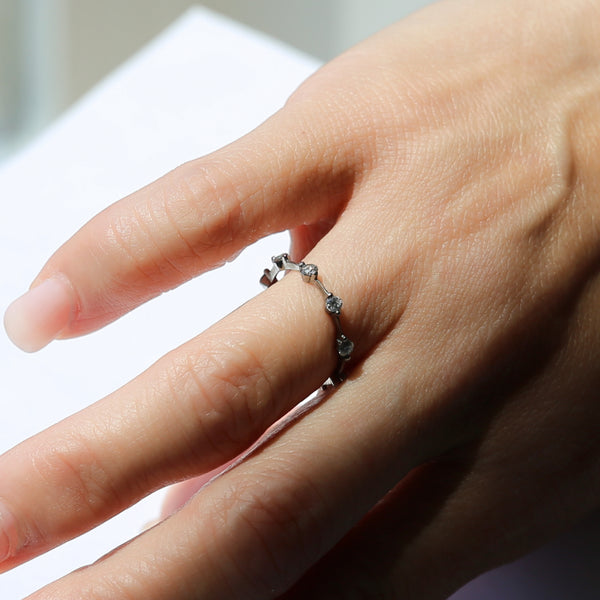 Titanium Dainty Stackable Mini Round Lab Diamond Ring
