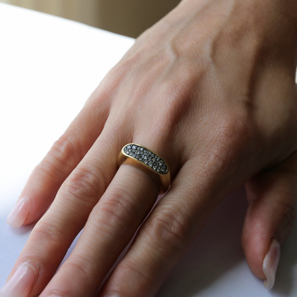 Organic Pavé Lab Diamonds Small Black Face 14K