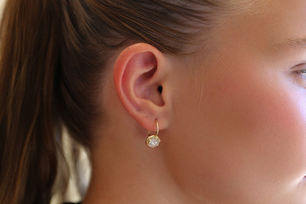 3ct Diamond Bezel Clasp Earrings