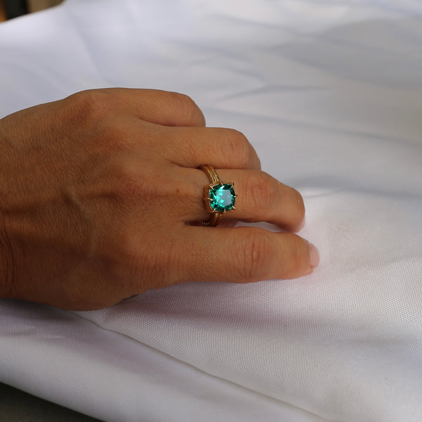 3 Carat Vintage Modern Emerald Ring