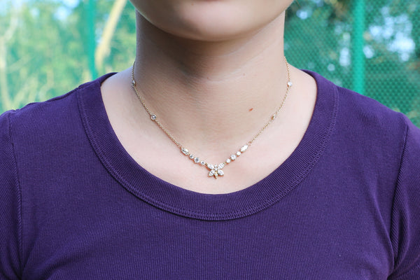 Multi Shaped Lab Diamond Butterfly Necklace