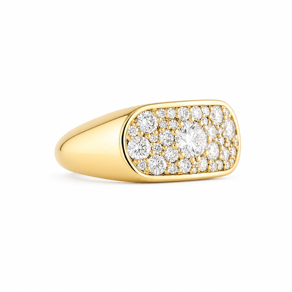Organic Pavé Lab Diamonds Large 14k Gold