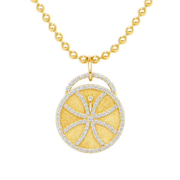 Diamond Butterfly Coin Necklace