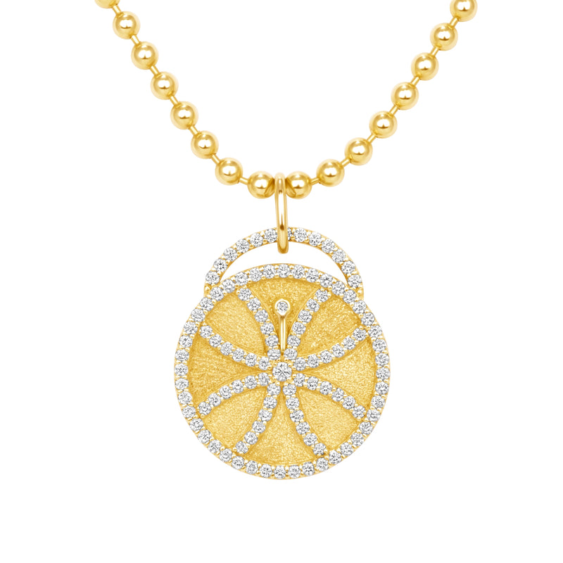 Diamond Butterfly Coin Necklace