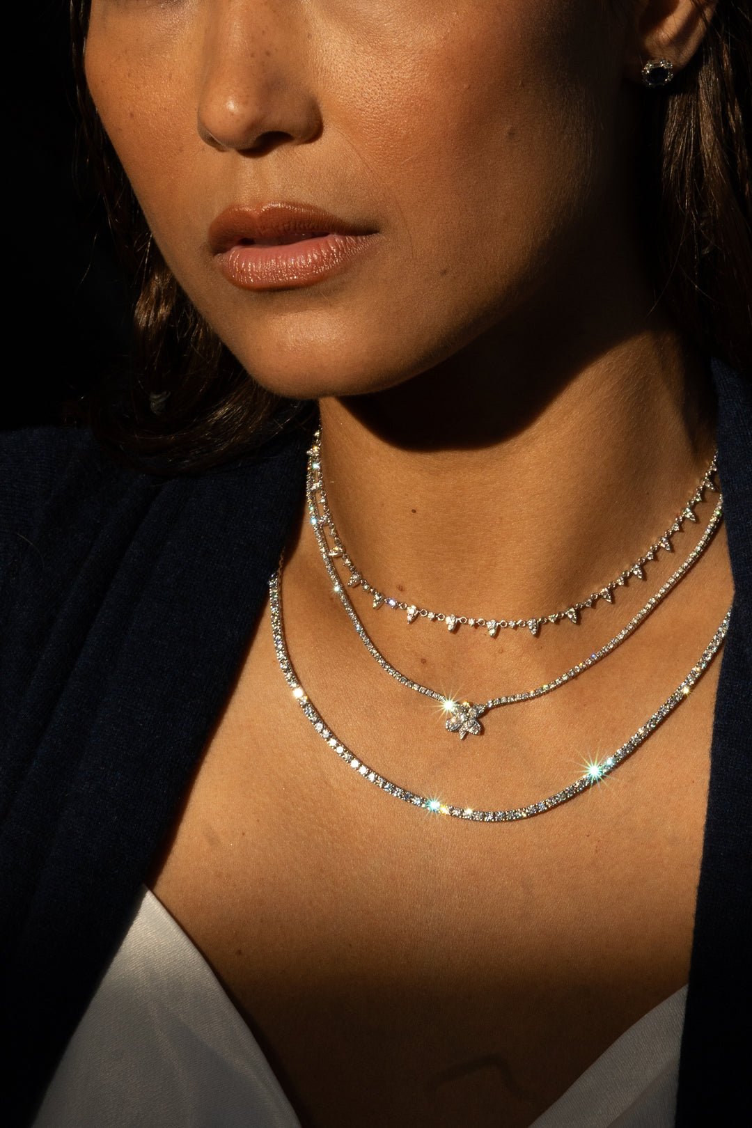 Diamond butterfly tennis necklace hotsell