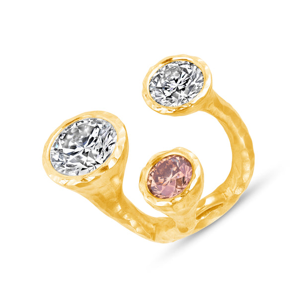 3 Stone Tube Ring