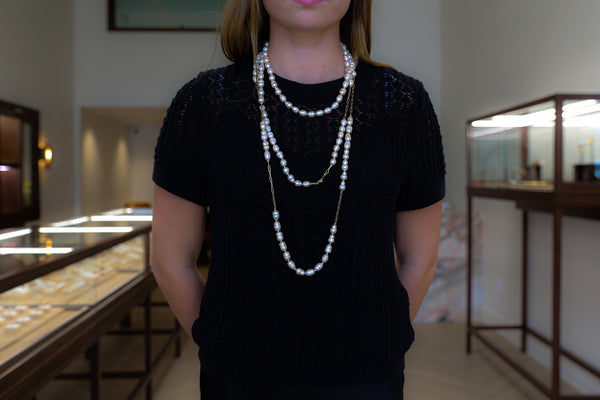 Saltwater Pearl and Gold-Link Chain