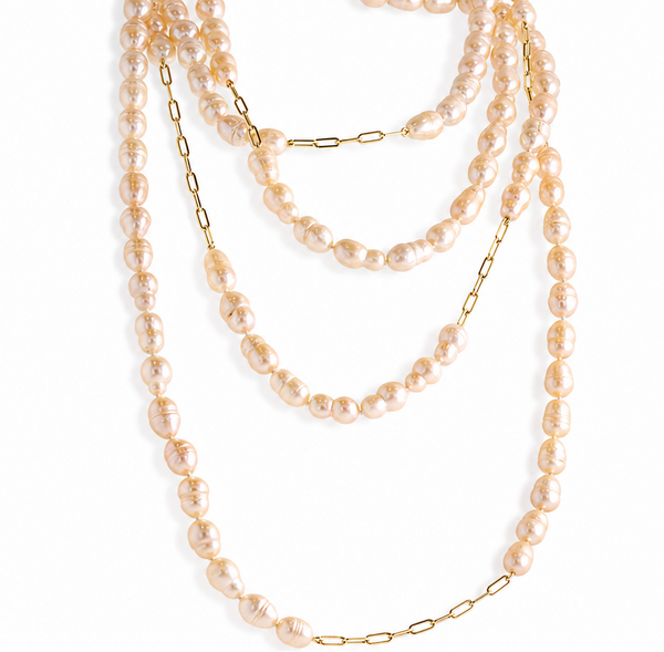 Saltwater Pearl and Gold-Link Chain