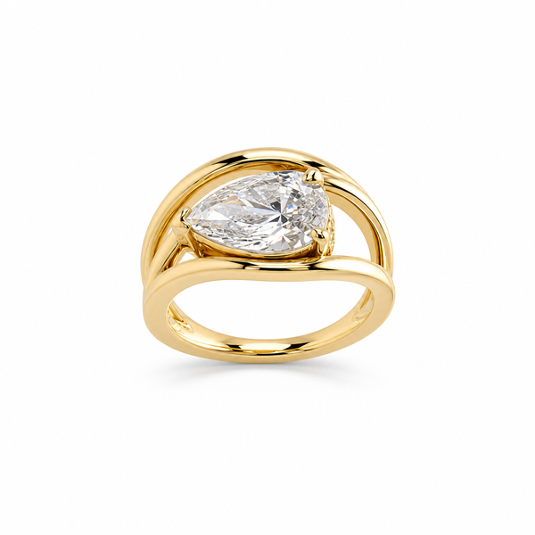 Three Ring Pear w Pavé