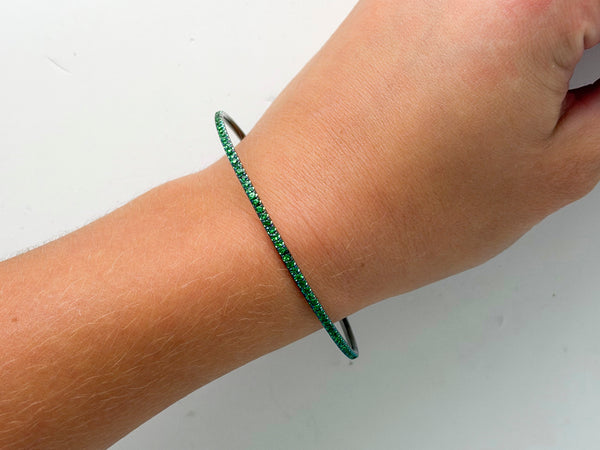 Titanium 2ct Green Tzavorite Bangle