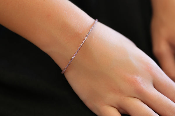 Titanium 2ct Pink Sapphire Bangle