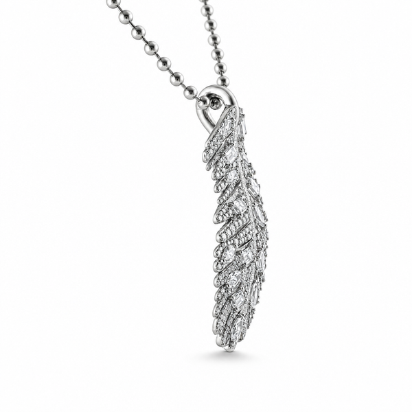 Titanium 5.75ct Lab Diamond Feather Pendant