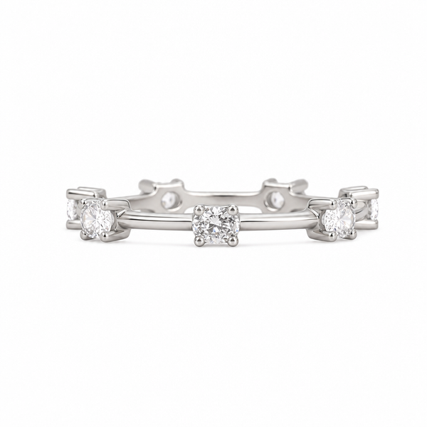Titanium Dainty Stackable Oval Lab Diamond Ring