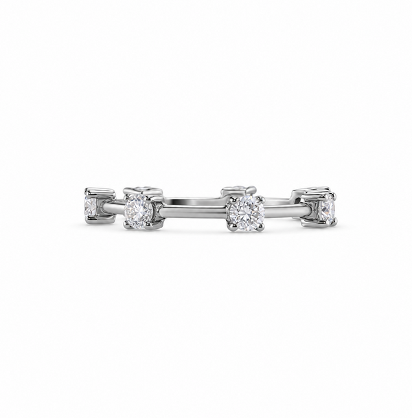 Titanium Dainty Stackable Round Lab Diamond Ring