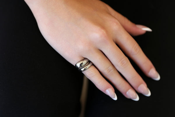 Titanium Double Curve Ring