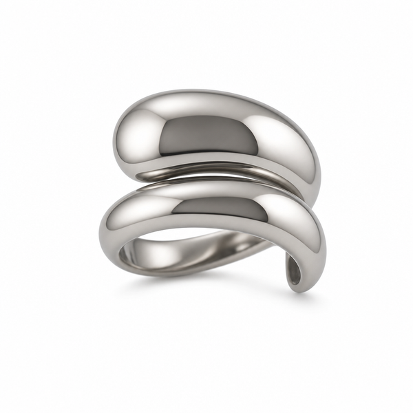Titanium Double Curve Ring