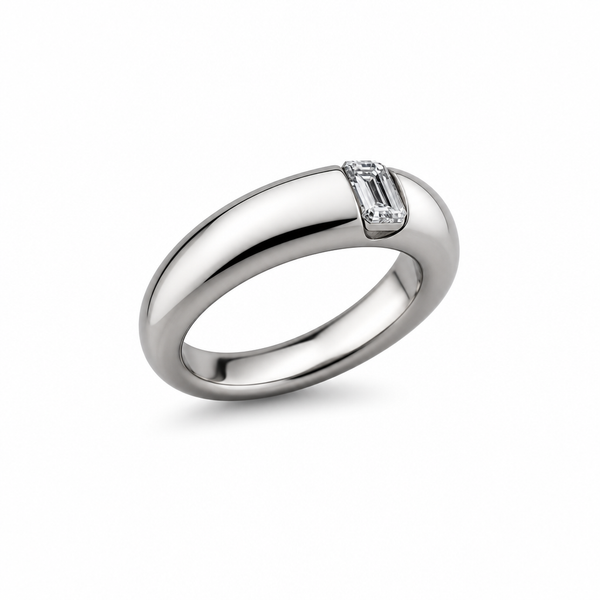 Titanium Lab .35 Diamond Pinky Ring