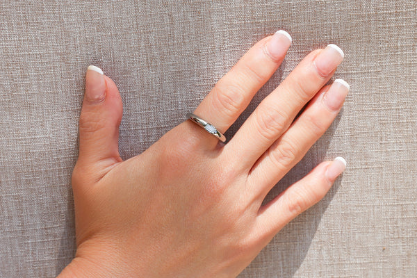 Titanium Small Dome Lab Diamond Stackable Ring