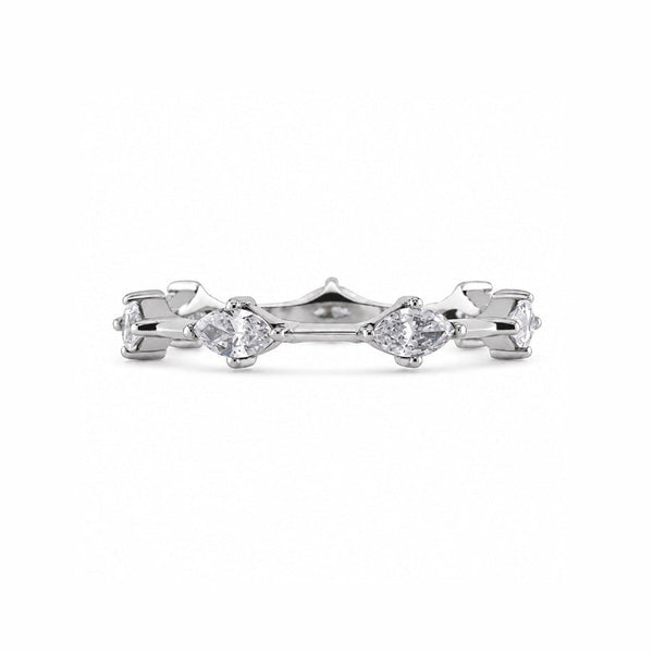 Titanium Dainty Stackable Marquis Lab Diamond Ring