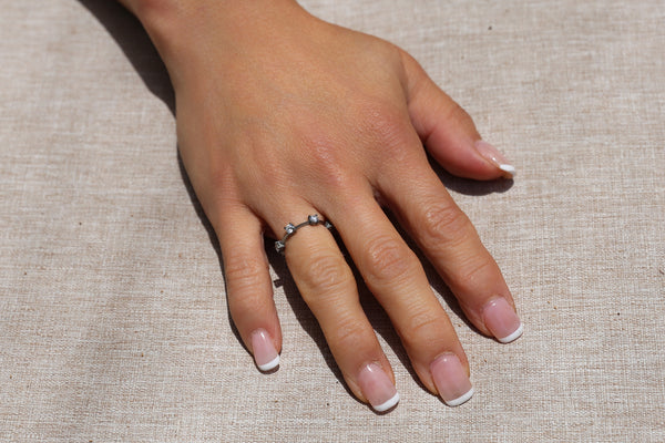 Titanium Dainty Stackable Round Lab Diamond Ring