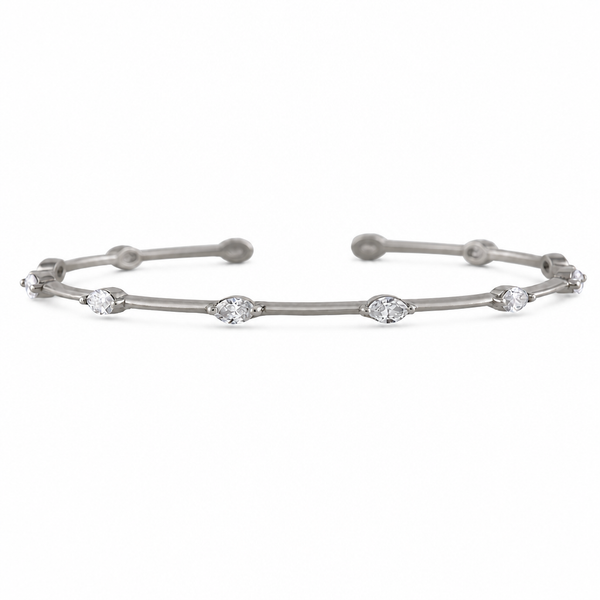 Titanium Flexible Marquis Cut Lab Diamond Bracelet