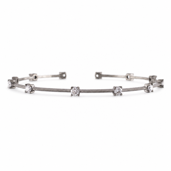 Titanium Flexible Round Cut Lab Diamond Bracelet