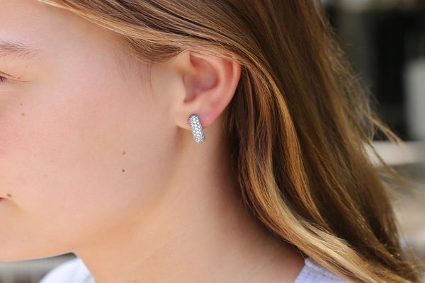 Titanium and Lab Diamond Bubble Hoops