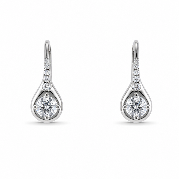Titanium and Lab Diamond Drop Earrings