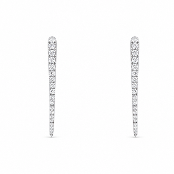 Titanium and Lab Diamond Drop Stick Hoops