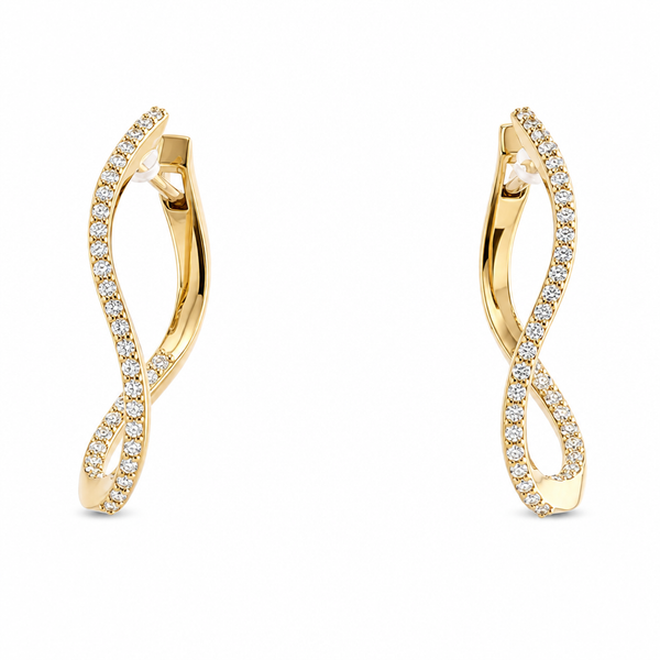 Twist .40ct Diamond Oval Hoops
