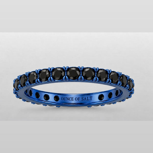 1.7ct Black Spinel Titanium Eternity Band