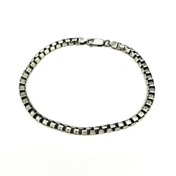 Men's Box Chain Sterling Silver Bracelet