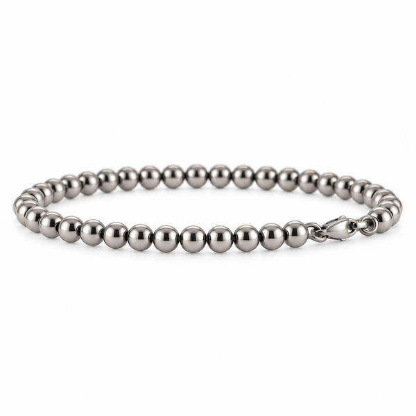 Men's Sterling Silver Ball Bead Bracelet