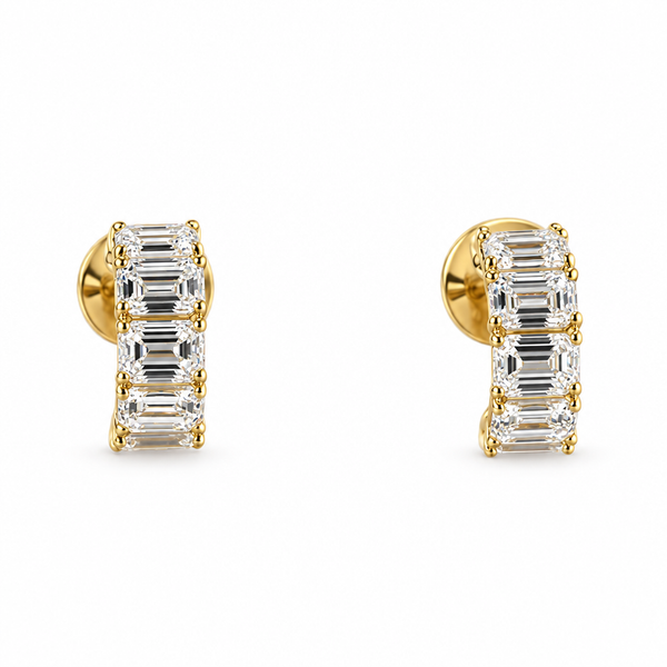 4.8ct Emerald Cut Diamond Huggies